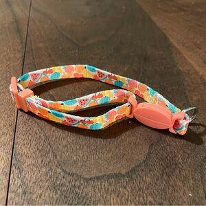 Youly Petco S/M Small/Medium Breakaway Cat Collar Orange Pink Fruit